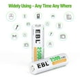 thumbnail image 5 of EBL AA Rechargeable Batteries 1.2V 2500mAh High Performance Pre-Charged AA Batteries - 24 Pack, 5 of 7