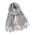 thumbnail image 3 of Bufanda para mujer, chal de señora con tacto de cachemira, bufanda de cachemira de imitación de moda, chal de pashmina para bodas, eventos nocturnos Gris claro, 3 of 8