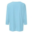 thumbnail image 4 of Susanny Women's 3/4 Sleeves V Neck T Shirts Casual Summer Tops Basic Tees Blue XL, 4 of 4