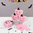 thumbnail image 4 of Halloween Pumpkin Gift Boxes, Hollow Candy Boxes, 10 PCS Paper Packaging Boxes for Cookies and Party Favors, Pink Durable Paper Material with Reinforced Bottom, 10.5x9x4cm Size, 4 of 6