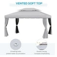 thumbnail image 5 of Patio Umbrellas Outsunny 10' x 13' Patio Gazebo, Outdoor Gazebo Canopy Shelter with Netting and Curtains, Aluminum Frame for Garden, Lawn, Backyard and Deck, Gray,Market Umbrellas, 5 of 8