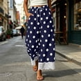 thumbnail image 5 of Bzdzmqm Women Plus Size Wide Leg Striped High Waisted Flowy Casual Lounge Pants Summer Beach Vacation Cropped Trousers Fashion Clothes, Dark Blue M, 5 of 8