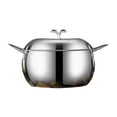thumbnail image 2 of 304 Stainless Steel Stock Pot with Thickened Bottom and Double Handles, Large Capacity Soup, Stew and Boiling Pot, Compatible with Gas, Induction and Electric Stovetops, 2 of 8