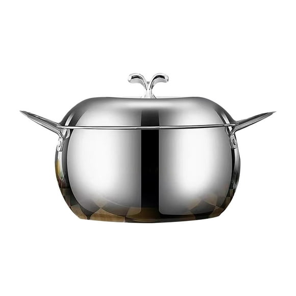 TopLLC 304 Stainless Steel Soup Pot With Thickened Bottom Household Pot Double Ear Pot Electromagnetic Stove Stewing And Boiling Pot Household pot