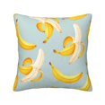 thumbnail image 1 of Square Throw Pillow Covers with Core, Yellow Sweet Banana Pillows for Sofa Beds, 18"x18", 1 of 9