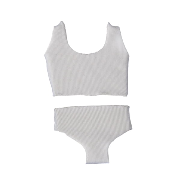 Ropa interior deportiva a escala 1/12 para cosplay, elegantes bragas y sujetadores en miniatura. blanco