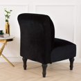 thumbnail image 4 of Armless Accent Chair Cover, Stretch Armless Slipper Chair Slipcover Soft Velvet Fabric Armless Chair Cover Slipcover Furniture Protector for Living Room Hotel (Black 1Pcs), 4 of 7
