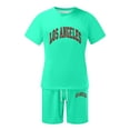 thumbnail image 3 of cllios Mens Short Sets Trendy Los Angeles Letter Printed Sweatsuits for Men Short Sleeve Crewneck Tshirts and Drawstring Shorts 2 Piece Outfits Summer Workout Tracksuits, 3 of 3