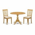 thumbnail image 2 of East West Furniture Dublin 3-piece Wood Dining Set with Slatted Back in Oak, 2 of 10
