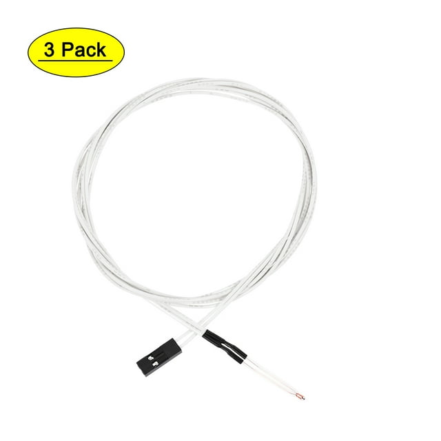 Unique Bargains NTC 3950 100K Thermistor with 1 Meter Wire and Black Female 2 Pin Head 3PCS