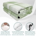 thumbnail image 4 of 3 Pieces Queen Quilt Set,Minimalist Light Green Plaid Soft Bedding Sets with 1 Quilt & 2 Pillow Shams,Neutral Tartan Checkered Summer Bedspread Lightweight Coverlet Comforter for All Season, 4 of 9