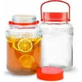 thumbnail image 2 of 1 Gallon Glass Jar With Lid (2 Pack) 128 oz Large Mason Jars Wide Mouth for Sun Tea, Big Kombucha Jugs for Fermentation, Kimchi Container, Cabbage, Tomatoes, Pickles, Hot Peppers, Duck Eggs, 2 of 7