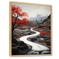 thumbnail image 2 of Designart "Endless Journey Through the Coral Forest on a Meandering Road II" Floral Floater Framed Canvas Print, 2 of 7