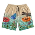 thumbnail image 3 of Uemuo Colorful Plants And Insects Pattern Men's Swim Trunks Hawaiian Beach Bathing Suit Swimsuits Beach Quick-Dry Shorts with Pockets-XX-Large, 3 of 9