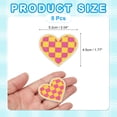 thumbnail image 2 of Uxcell 8 Pcs Parches bordados en forma de corazón a cuadros para planchar, parches aplicados para chaquetas, colección de ropa, vestidos, sombreros, jeans, accesorio de bricolaje, Amarillo/Rojo Rosa, 2 of 6
