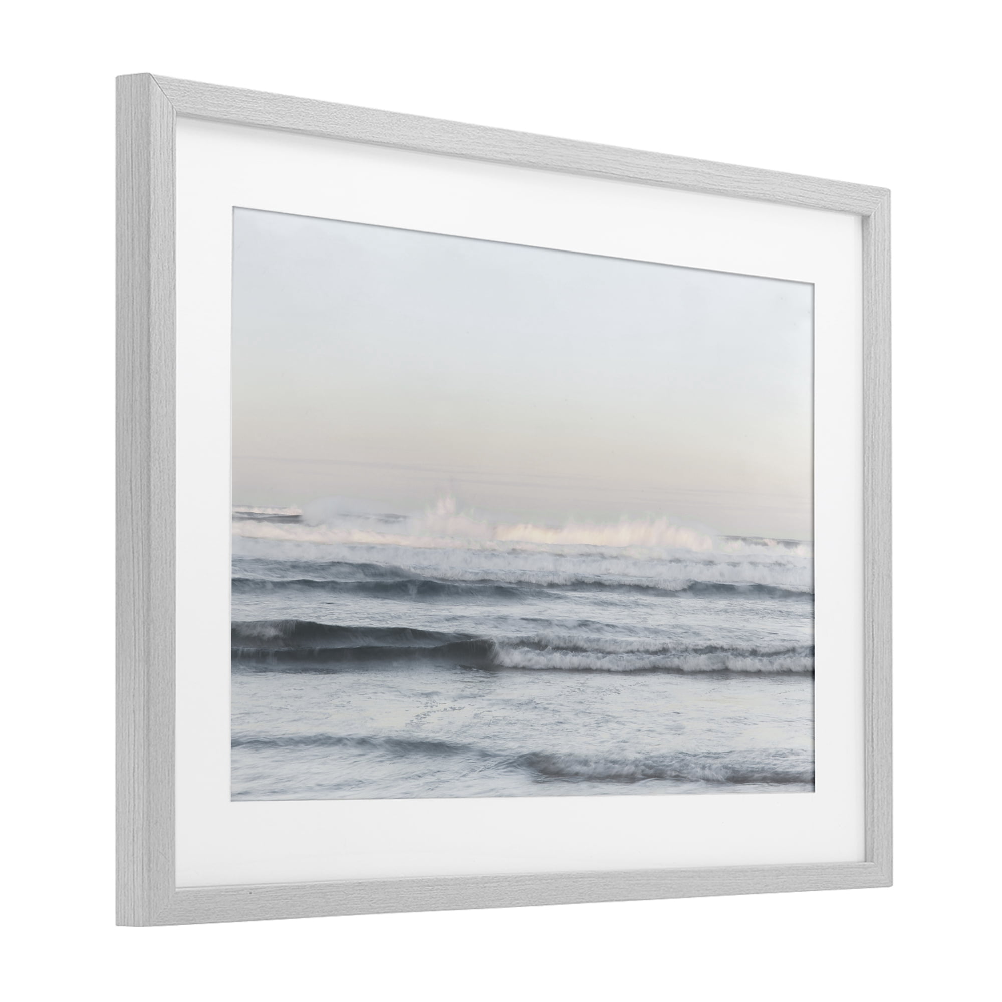 Stupell Industries Serene Ocean Waves Calmness Gray Framed Print Under Glass, design by Melissa McClain