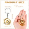 thumbnail image 2 of Uxcell 2Pcs Llavero de Rueda y Neumático, Accesorios de Auto, Llavero de Buje de Rueda, Llavero de Buje de Rueda para Hombres y Mujeres para Autos, Camiones y Bicicletas, Dorado, 2 of 7