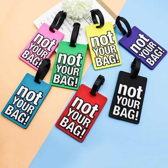 Lksixu Luggage Tag for Suitcases, Flexible PVC Travel Suitcase Identify Labels with Sturdy Strap, Personalized Reusable Bag Tags Not Your Bag Name Tags Travel Accessories for Backpacks Baggage