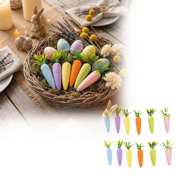 SIfdSeng Easter Carrot Handmade Desktop Ornament for Holiday Festive Tabletop and Home Party