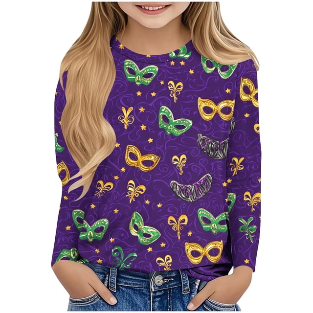 Camisetas de Manga Larga Linda de Manga Larga de las Mujeres Impreso Cuello Redondo Blusas Casual Vestido para Diario