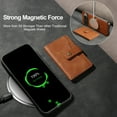 thumbnail image 4 of Detachable Magnetic Phone Cases Compatible with Google Pixel 10 / 10 Pro, Case with Card Holder, Support Magnetic Wireless Charger, Classic PU Leather Kickstand Wallet Phone Cover, Brown, 4 of 5