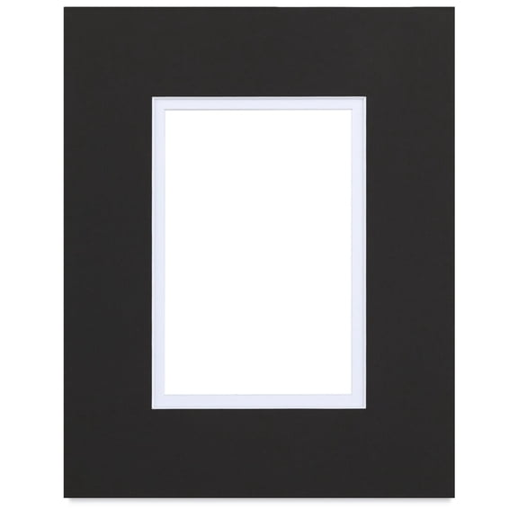 Blick Double Mat - Smooth Black/Smooth White, 8" x 10" (3-3/4" x 5-3/4" opening)