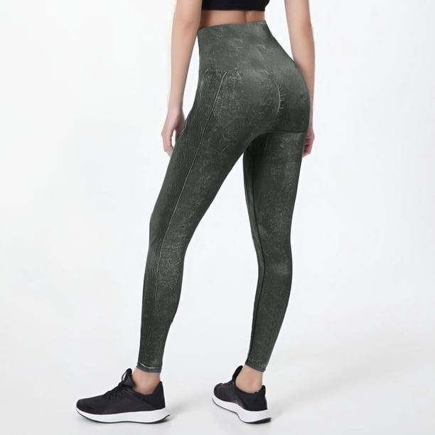 MKLEKYY Leggings para mujer Pantalones de yoga ajustados color melocotón sin costuras lavados para mujer