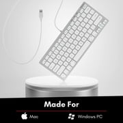 Macally Compact Keyboard White/Silver (SLIMKEYCA)