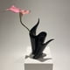 thumbnail image 3 of Jarrón de cerámica negro vibrante, arreglo floral hidropónico, adorno decorativo for el hogar, flores artificiales secas, 3 of 8