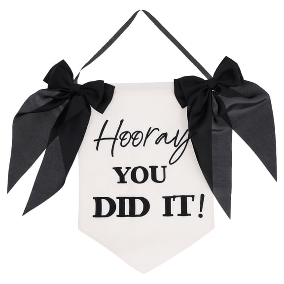 Hooray You Did It Banner, Black and White, Graduation by Way To Celebrate