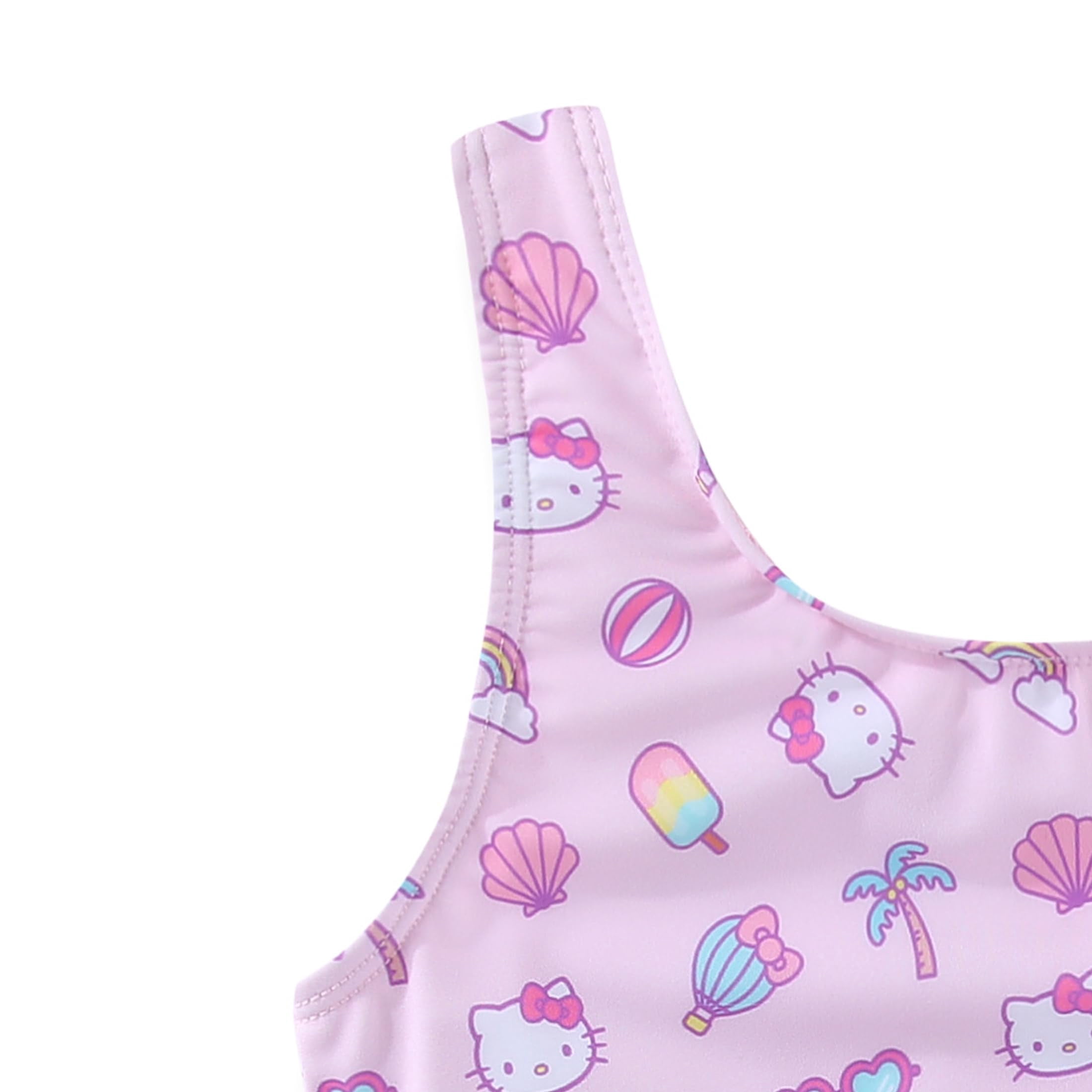 Hello Kitty Sanrio UPF 50+ One Piece Swimsuit Bathing Suit (Girls), Sizes 4-6X