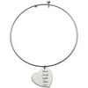 Personalized Planet Family Expandable Bangle Bracelet with Sterling Silver Heart Charm