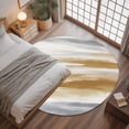 thumbnail image 3 of Brown Grey Ombre Round Rugs 3.3ft, Abstract Art Oil Painting Modern Non Slip Washable Rug Runner, Low Pile Indoor Floor Carpet Mat Bathroom Rugs for Living Room, Bedroom, Kids Room, 3 of 9