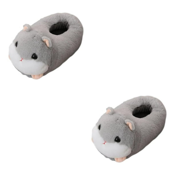 Minnieouse Women Mens Lamb Soft Plush Slippers Sheep Shoes House Warm Winter Cartoon tipo 3 2piezas