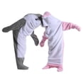 thumbnail image 4 of Saco de dormir con tiburón, delfín y ballena 2024, manta de forro polar esponjoso, pijama de una pieza para niños y adultos, manta con capucha de animales de dibujos animados, 4 of 6