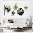 thumbnail image 4 of Designart "Modern Artistic Expressions Green and Yellow III" Abstract Metal Wall Art Set of 5 Piece, 4 of 5