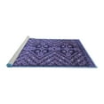 thumbnail image 2 of Ahgly Company Machine Washable Indoor Square Abstract Blue Modern Area Rugs, 5' Square, 2 of 4