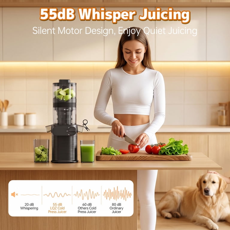 Mguzdi Cold Press Slow Masticating Juicer with Wide Mouth photo 7