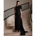 thumbnail image 4 of Vestido Formal personalizado para mujer, vestido de fiesta de noche, Jersey clásico plisado con flores, corte en A, cuello redondo, vestidos para ocasiones a medida, Mod exquisito, 4 of 5
