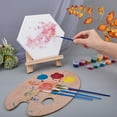 thumbnail image 2 of Kit de pintura DIY de 7 piezas con lienzo en blanco, caballete de mesa de madera y pinceles de plástico para pintura al óleo y acuarela., 2 of 7