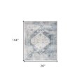 thumbnail image 3 of HomeRoots 521730 12 ft. Blue Oriental Power Loom Distressed Washable Runner Rug, 3 of 8