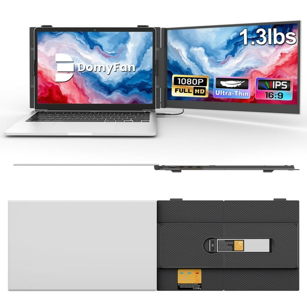 Extensor de pantalla para portátil domyfan, pantalla FHD 1080P IPS de 14 pulgadas