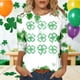 thumbnail image 1 of TaTaai Women's Fashion St. Patrick's Day Unstructured Print Loose Casual Round Neck 3/4 Sleeve T-Shirt Pullover Gift, 1 of 5