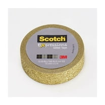 Scotch Expressions Glitter Tape, Gold, .59" x 196", 1 Roll