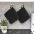 thumbnail image 5 of 100% Cotton Terry Pot Holders For Kitchen, 2-Pack, 8.5"x8.25" Black, 5 of 8