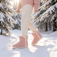 thumbnail image 6 of Xfvqtps Knit Slipper Boots for Womens up to Ankle Plush Lined Fuzzy Solid Color Slip on Soft Sole Memory Foam Non Slip Insulated Warm Winter Snow Boots Pink, 6 of 9