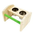 thumbnail image 3 of Comedero para Loros, Comedero para Pájaros de Acero Inoxidable, de Agua con Soporte, Jaula, Accesorios, Comedero de Comida de Madera para Pája Jinwen Alimentador, 3 of 8