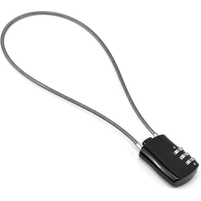 Secure Your Gear with Style, Multipurpose Padlock with Cut Resistant Cable, featuring a waterproof stainless steel joint and a 4-digit combination lock. The compact and lightweight design is ideal for securing backpacks, motorcycle helmets, and more. The robust cable resists cutting attempts, ensuring added protection against theft.
