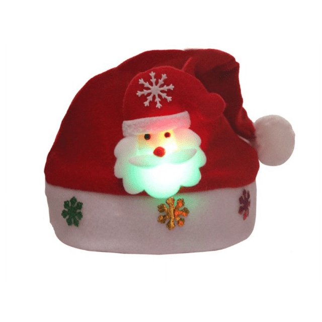 DAMAI Venta al por mayor Navidad niños adultos sombreros con luces LED Santa Claus copo de nieve alce blanco rojo Navidad sombrero suministros