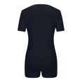 thumbnail image 4 of cfhntfmh Lounge Outfits for Women Summer Casual Short Sleeve Slim Shirts Stretchy Shorts 2 Piece Matching Sets Sweatsuit, 4 of 7